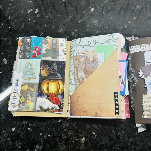 Christmas Junk Journal Signatures Bound Handmade 3 Books absolute gorgeous - Picture 3 of 16